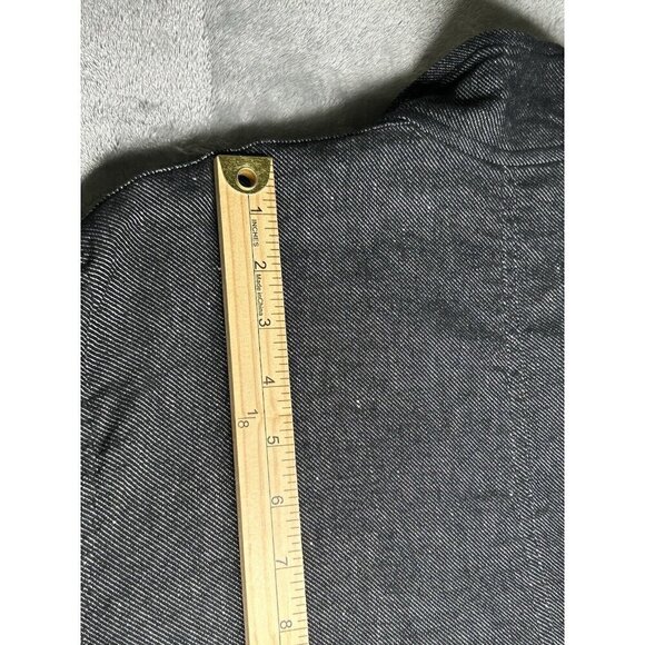 Eileen Fisher Jacket Medium Black Linen Blend Speckled Lightweight Snaps Zip Up - Picture 10 of 11